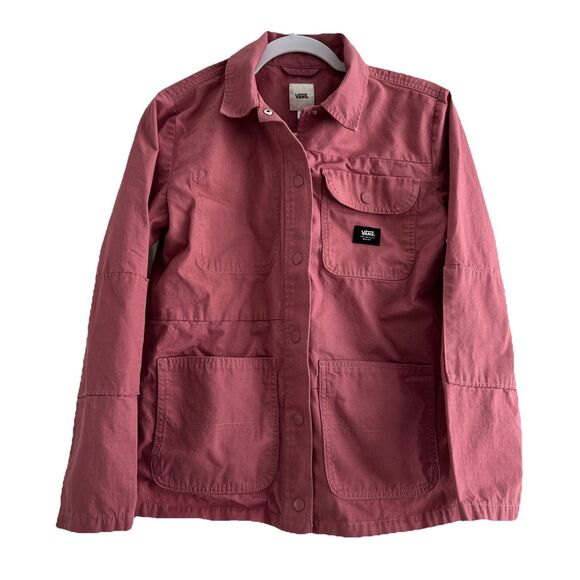 Vans Women Minette Cotton Twill  Woven Shacket Jacket Dusty Rose Size XS - Picture 1 of 7